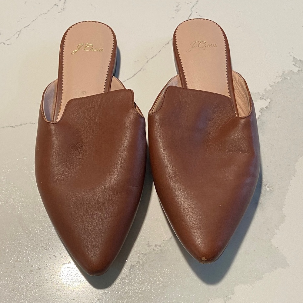 J. Crew Women's Tan Leather Mules